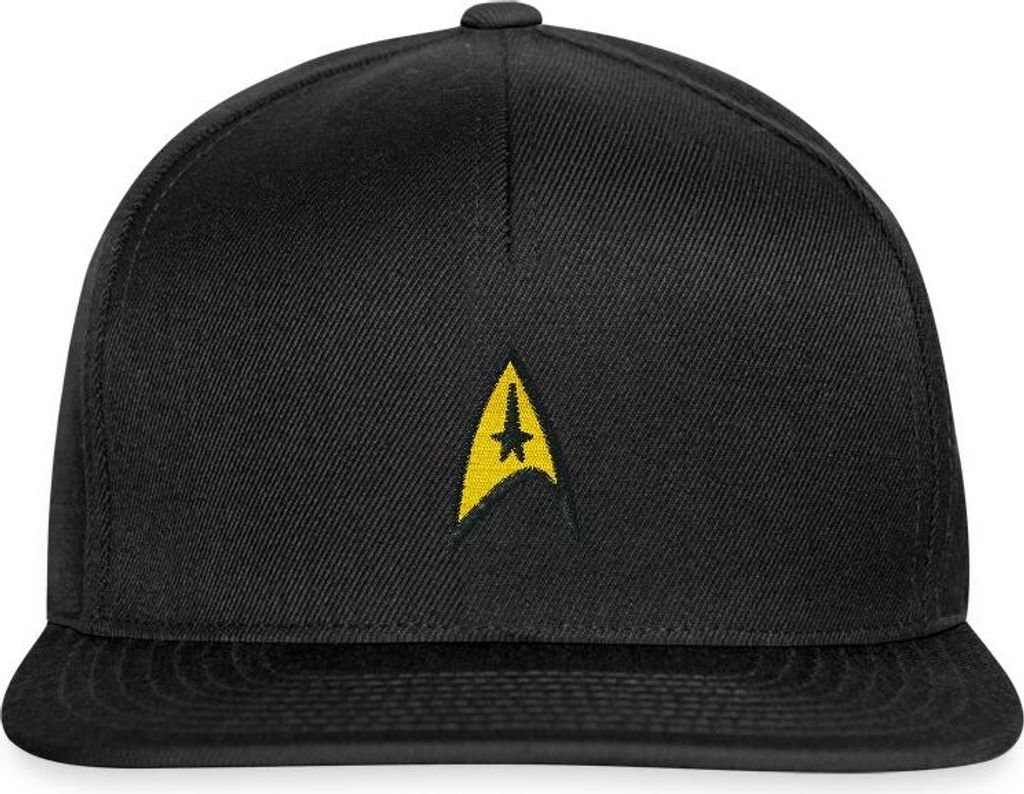 Spreadshirt Star Trek The Original Series Besatzung Logo Stick Snapback Cap, One size, Schwarz/Schwarz