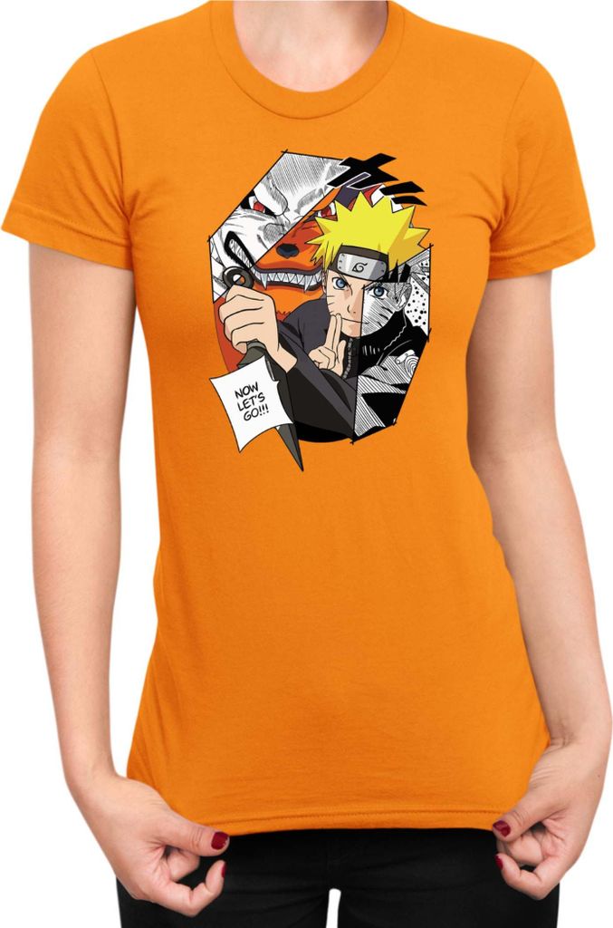 Damen T-Shirt Naruto Naruto & Kurama, Lady XL / Orange