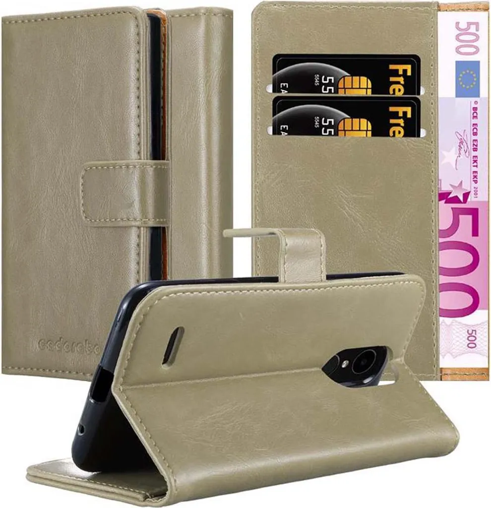 Cadorabo Custodia A Libro Per LG G4 / G4 Plus, Portafoglio In Finta Pelle Nero/Marrone, Con Slot Per Carte E Chiusura Magnetica