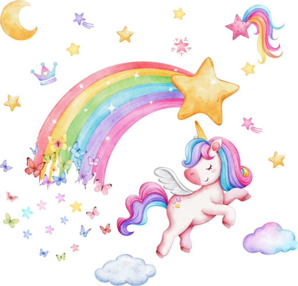 Wandaufkleber Regenbogeneinhorn Wandaufkleber Wanddekoration
