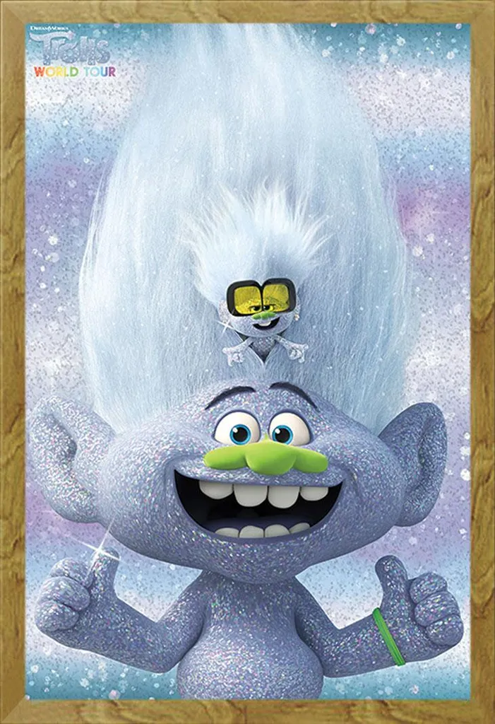Quadro Trolls World Tour Guy & Tiny Cornice Shinsuke Rovere 61x91