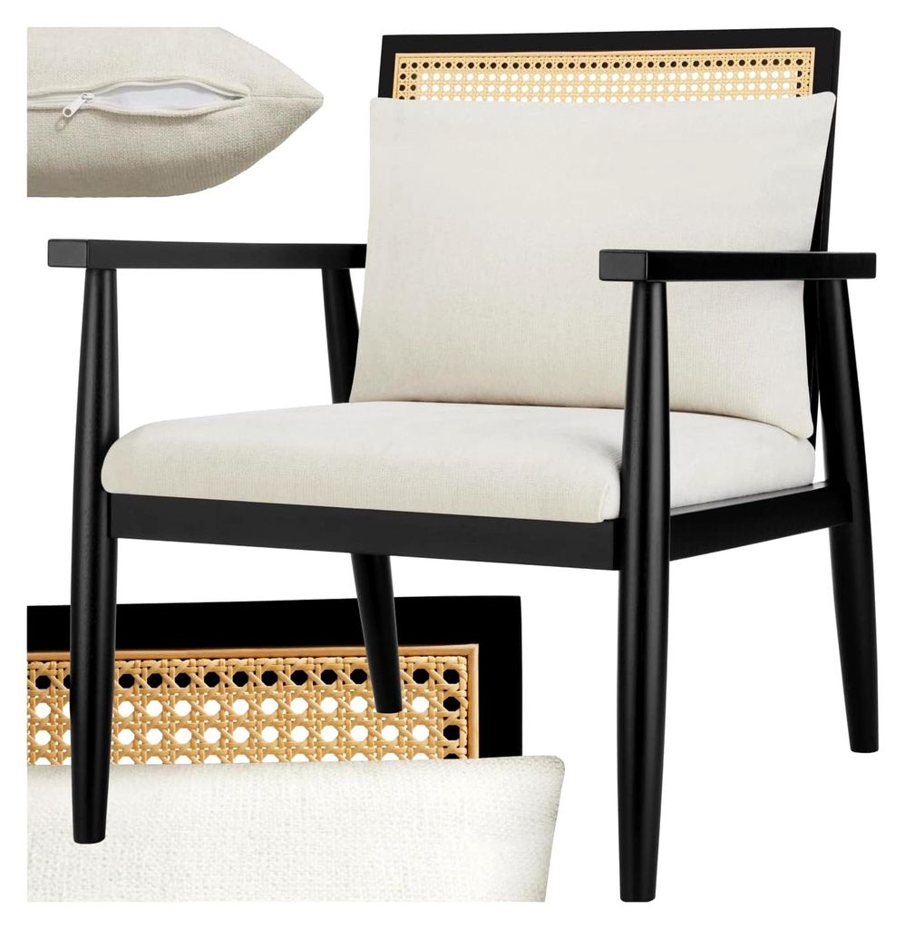 Lounge Sessel mit Wiener Geflecht, moderner Cocktailsessel, Armlehnstuhl, Relaxstuhl für Esszimmer, Möbel für Wohnzimmer, Loungesessel oder Lese...