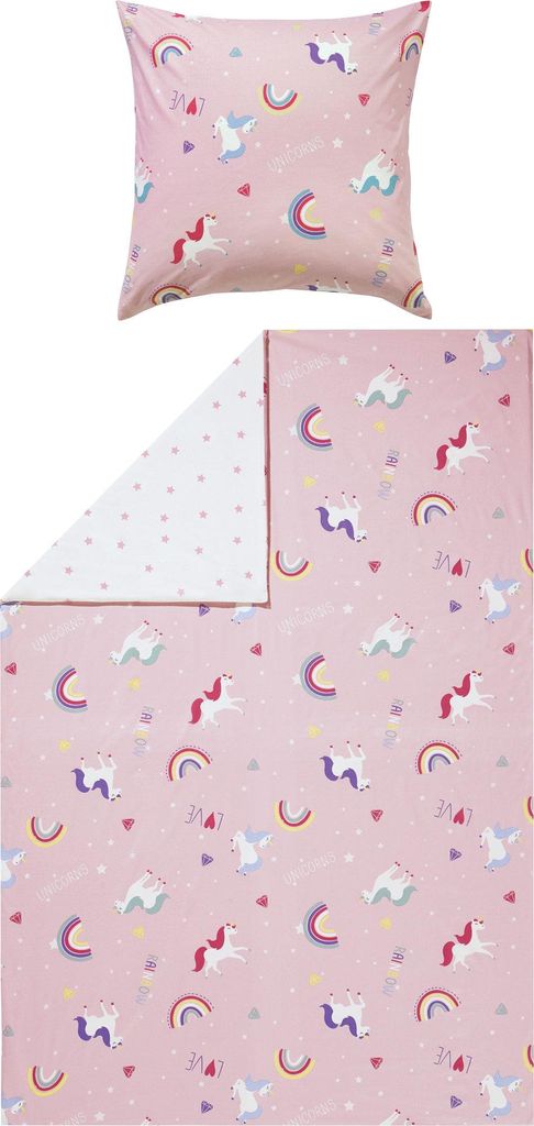 Erwin Müller Kinder-Wendebettwäsche rosa 1x 135x200 cm + 1x 80x80 cm