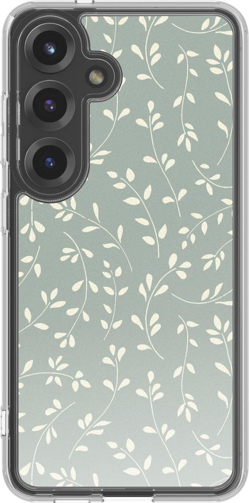 imoshion Design Hülle Samsung Galaxy S25 - Smoke Green Flowers