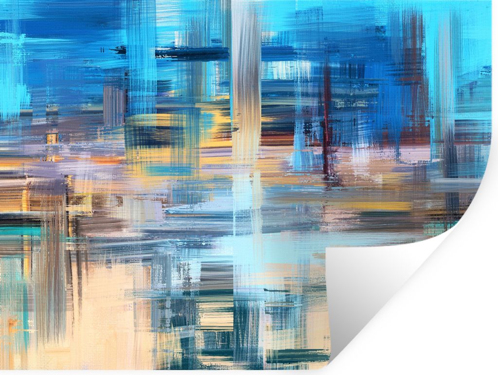 MuchoWow Wandtattoo Wandsticker Wandaufkleber Ölfarbe - Abstrakt - Malerei 40x30 cm Selbstklebend und Repositionierbar - Faltenfrei