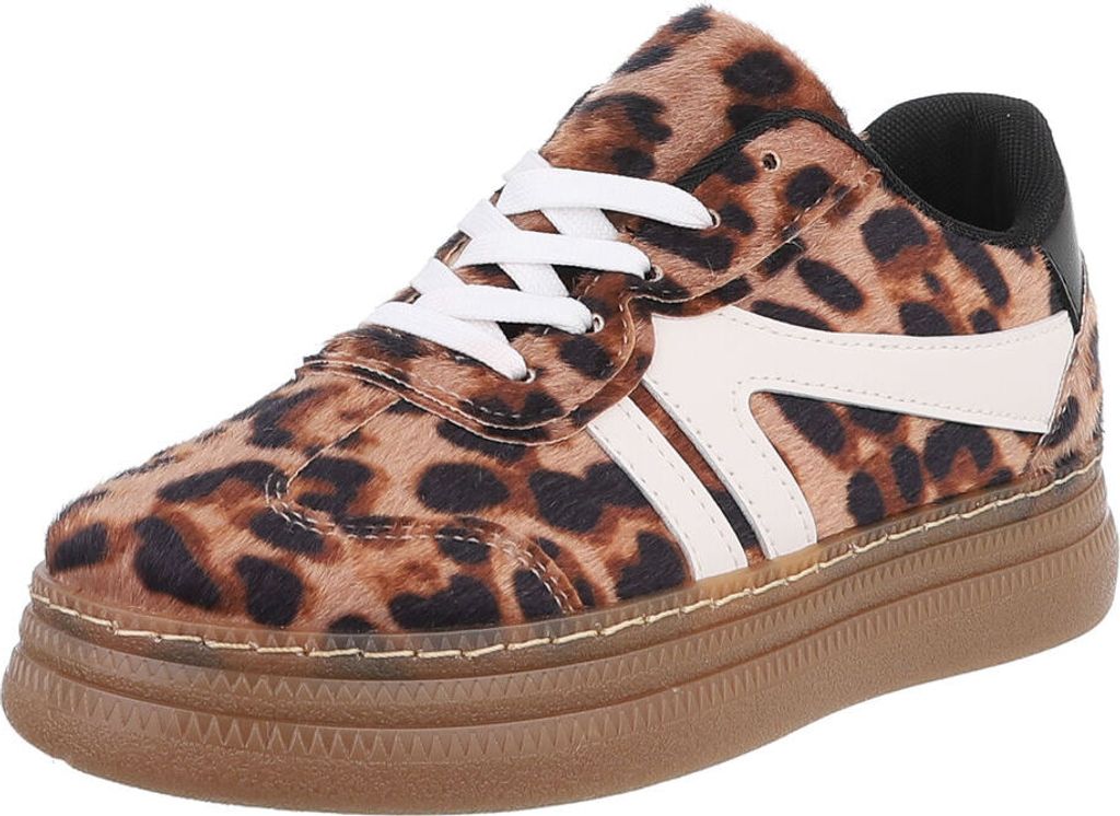 Ital-Design Damen Freizeitschuhe Synthetikoptik Sneakers Low 88828228 Braun Gr. 38