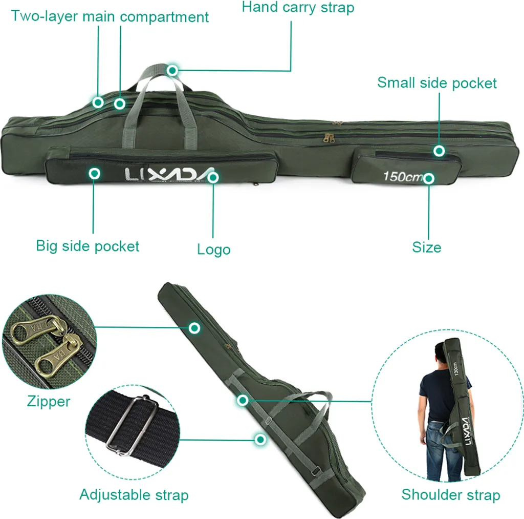 Sac de transport pour canne à pêche housse de rangement 150cm