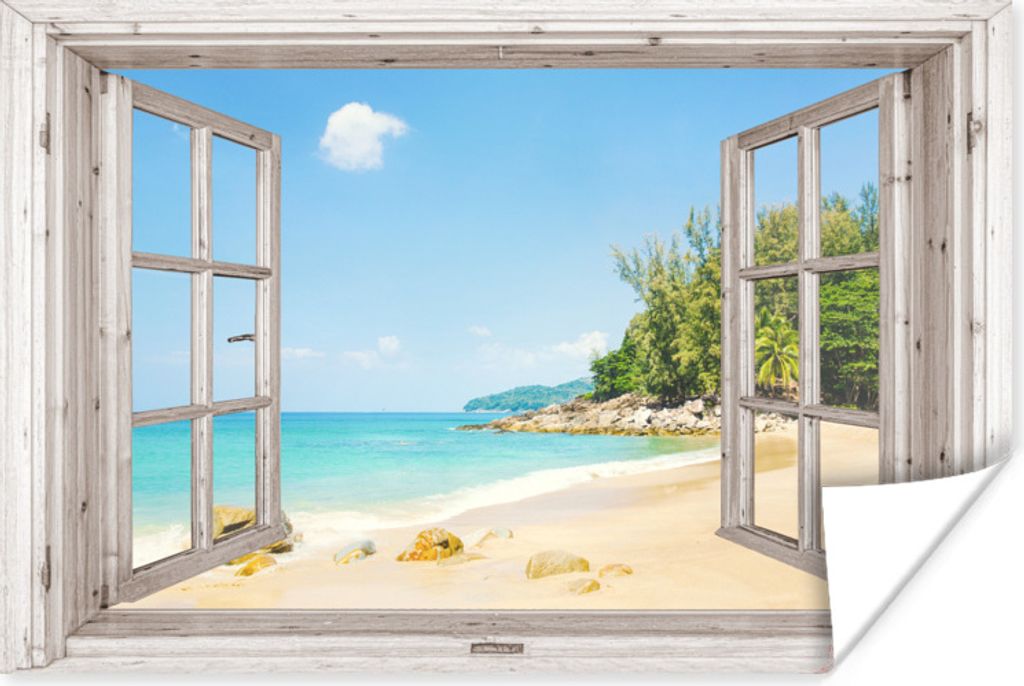 MuchoWow Poster Aussicht - Strand - Sand 120x80 cm - Bilder