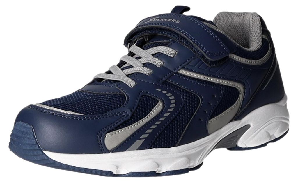 Sneakers Kinder-Jungen-Sneaker-Slipper-Klettschuh Blau-Grau, Farbe:blau, EU Größe:39