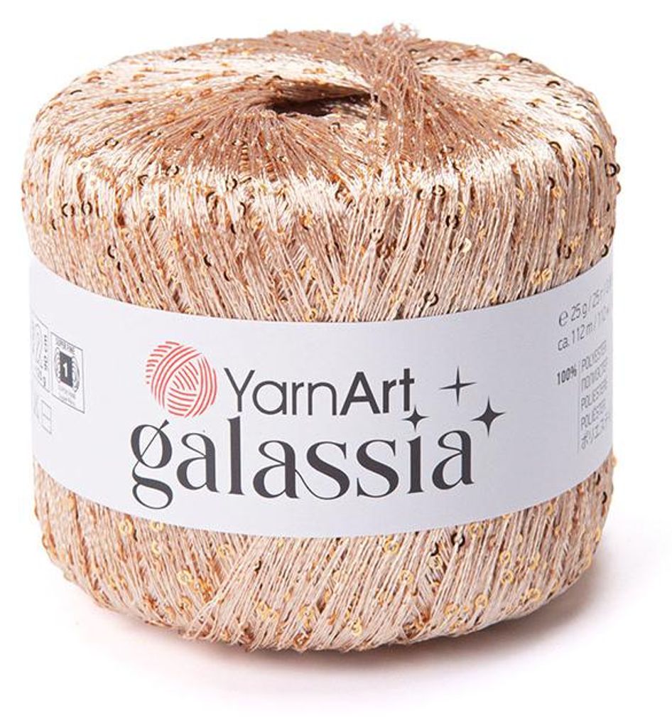 YarnArt Galassia 5822 Paillettengarn Beige Gold 25g 112m Produktbild 