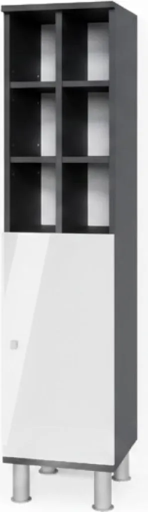 Armoire de toilette haute Vicco Fynn blanc brillant avec grande porte