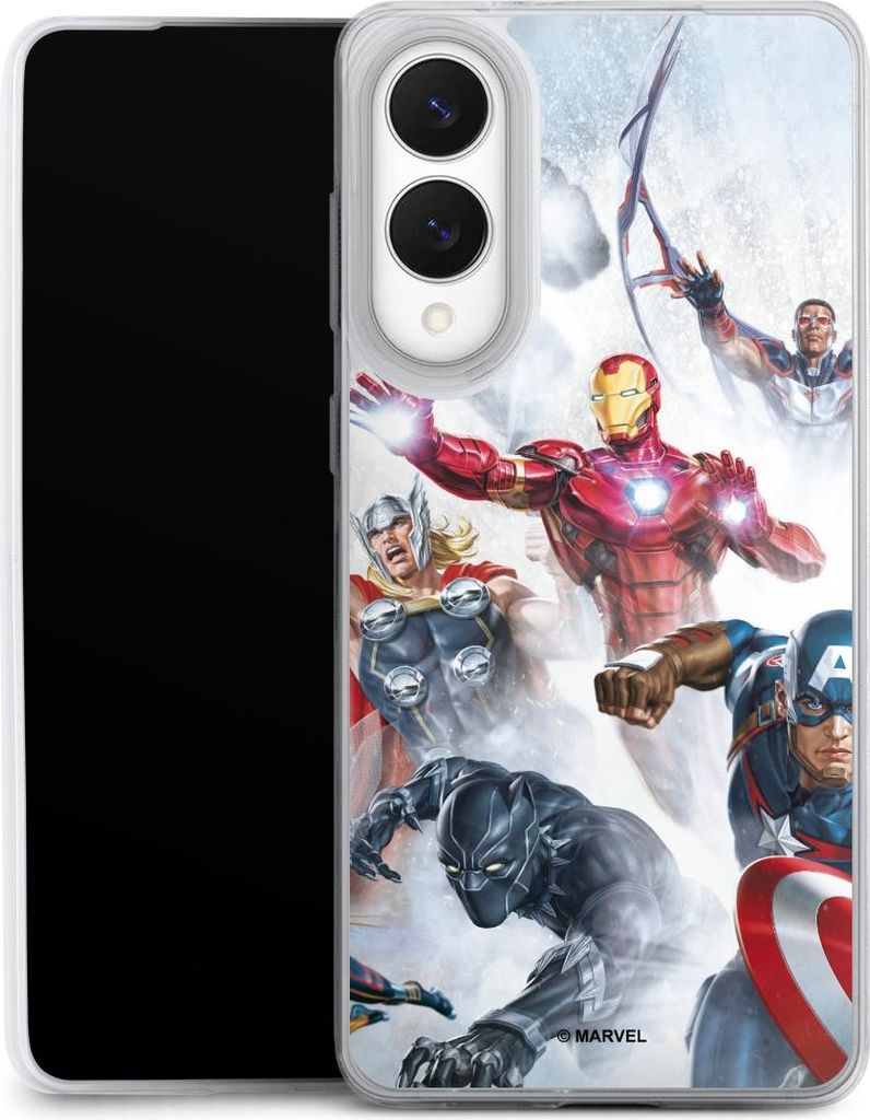 DeinDesign Slim Hülle für Samsung Galaxy S25 Edge Silikon Case Ultra Dünn Handyhülle Offizielles Lizenzprodukt Marvel The Avengers