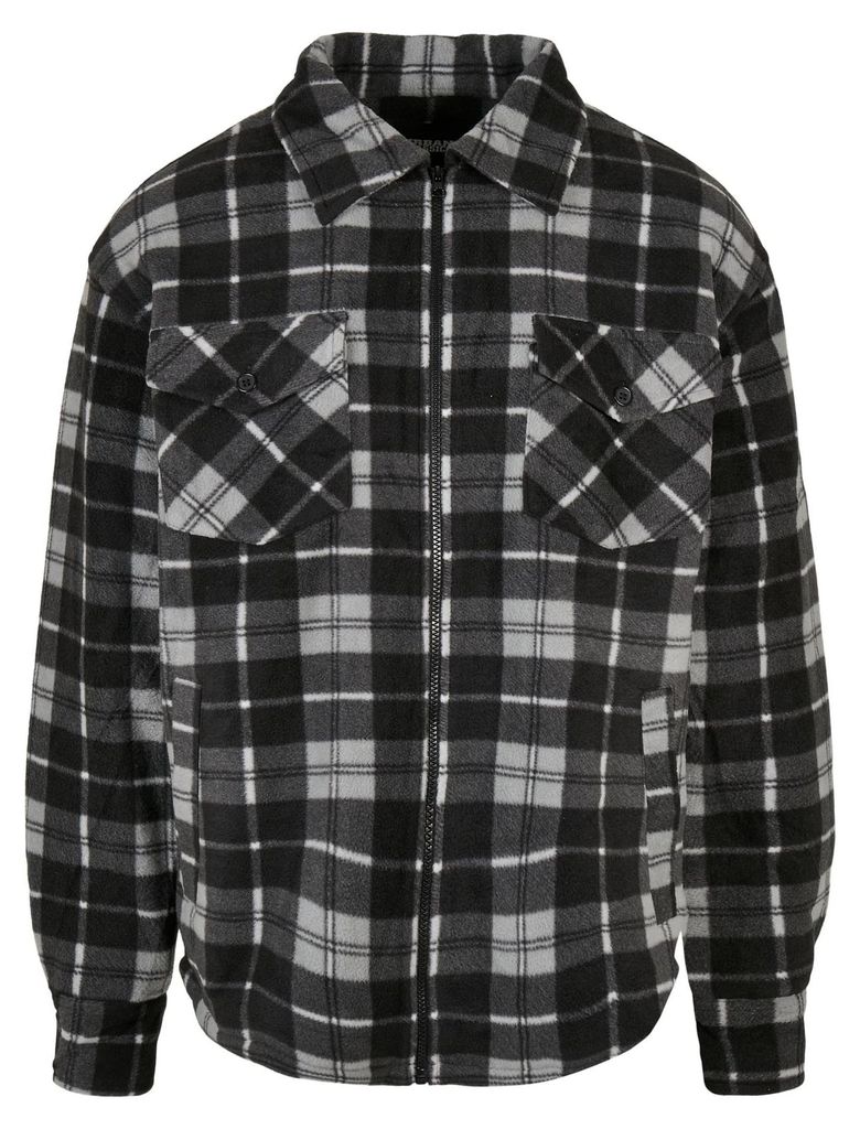 Urban Classics - Hemdjacke für Herren TN625 (S) (Schwarz/Weiß)