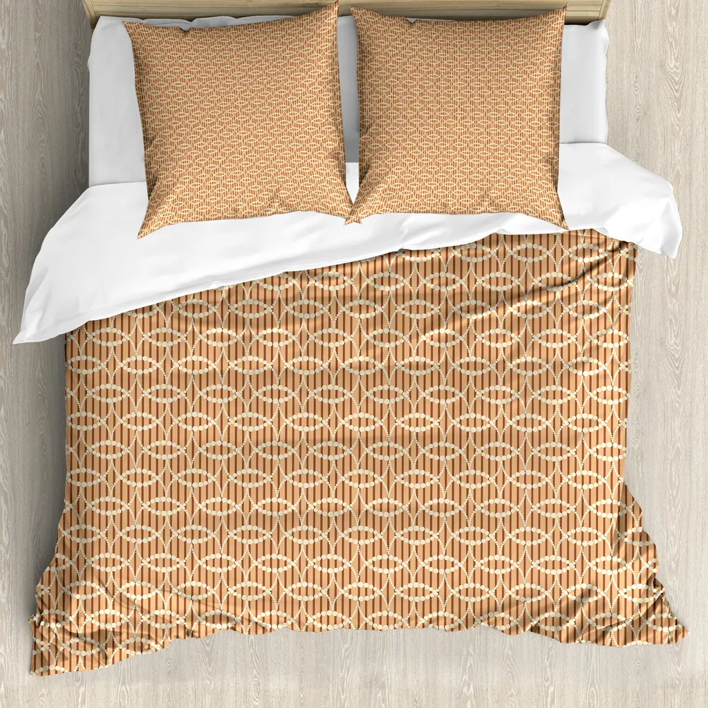 Copripiumino ABAKUHAUS Matrimoniale No Stiro Fiori Arancio