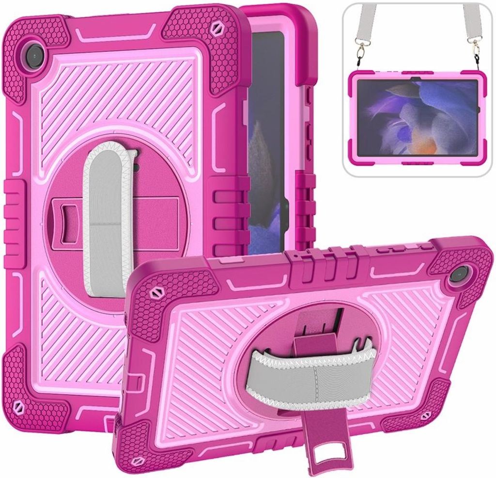 Hybrid Silikon Hülle für Samsung Galaxy Tab A11+ Plus / A9+ Plus Haltegriff & Schultergurt