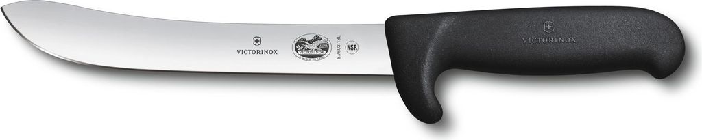 Victorinox Fibrox Safety Nose Schlachtmesser, Schliff normal, schwarz, 18 cm