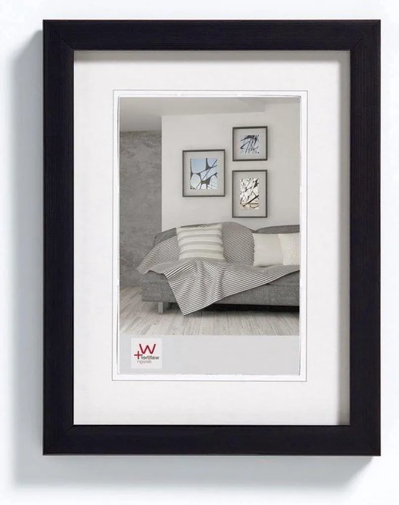 Cadre photo noir 18x24 cm moderne - Encadrement mural pour portrait