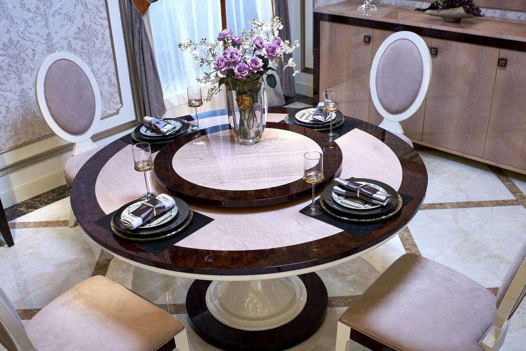 Esstisch Tisch Esszimmer Wohnzimmer Garnitur Holz Design Tische Rund Runder Neu