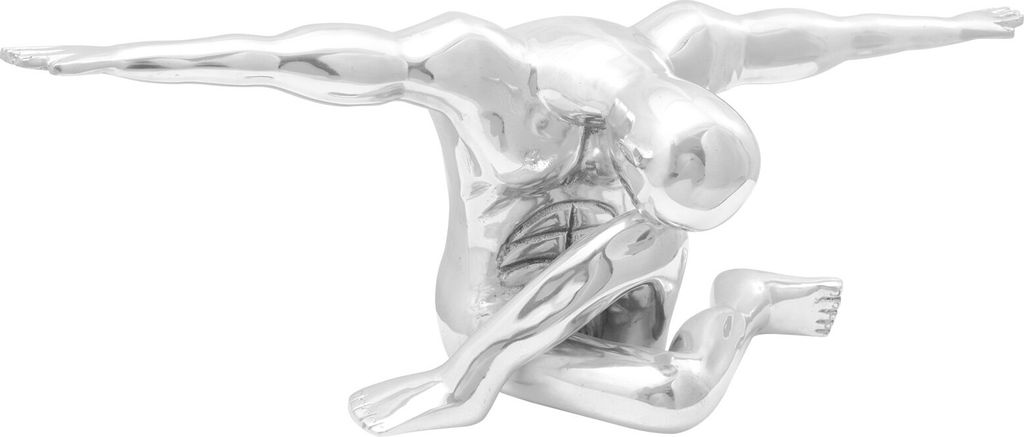 Möbel Skulptur Silber 91.5x32x33 cm Aluminium Denker - Wandskulpturen 42000146