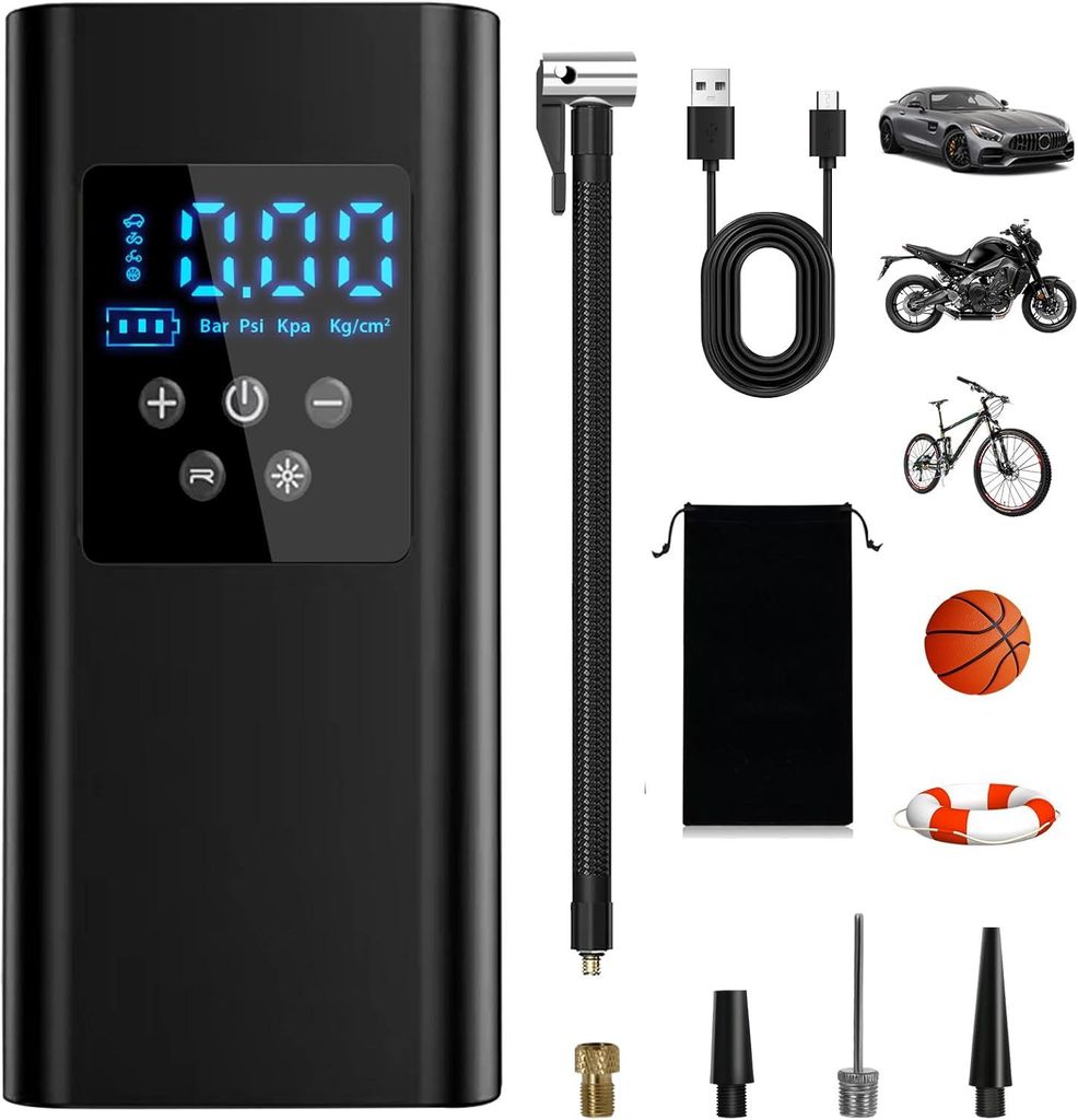 Elektrische Luftpumpe, Tragbare Luftpumpe, 6000mAh Akku Produktbild 