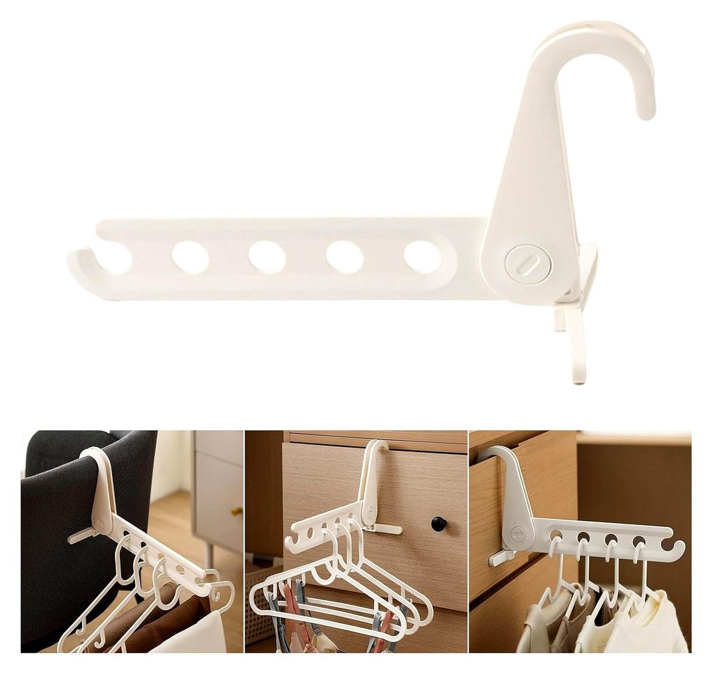 2er Set verstellbare Wandhaken, platzsparende ABS Halterungen ohne Bohren für die Kleiderorganisation im Bad und Schlafzimmer, rostfreier Kleiderh...