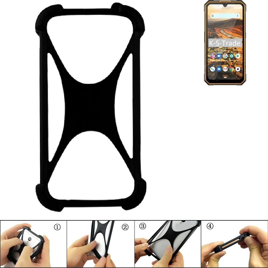 K-S-Trade Handy-Hülle Schutz-Hülle kompatibel mit Cubot KingKong 5 Silikon Bumper TPU Softcase Smartphone Stoßschutz, schwarz
