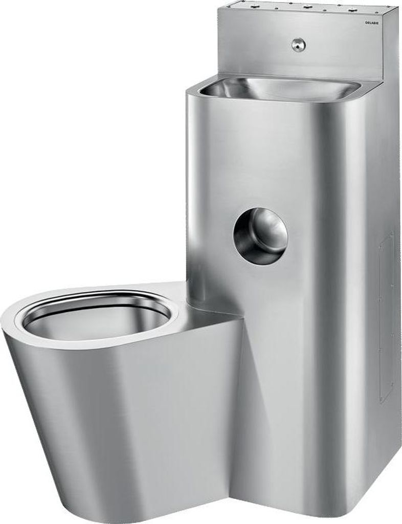 Delabie Gef.Kombi KOMPACT TWW/TW, WT WC bodenst. li Edst. 1.4301 sat