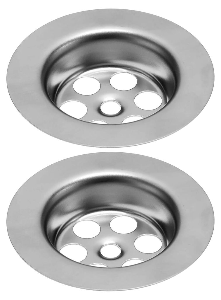 2 Stück Spülbeckenstöpsel Sieb für Küche und Badezimmer, Außendurchmesser 63 mm, Silber