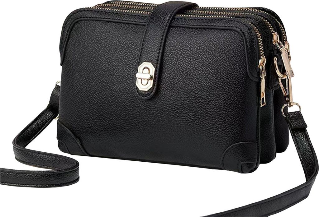 Damen-Umhängetasche mit abnehmbarem, verstellbarem Schultergurt, mehrere Taschen, Crossbody-Tasche oder Handy-Geldbörse, Kosmetik, Kunstleder-Han...