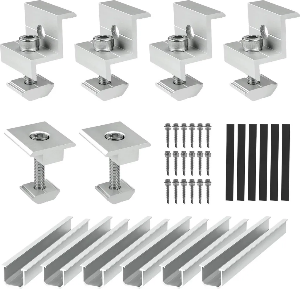 Supporto per modulo solare, funzione regolabile, struttura in alluminio resistente, argento