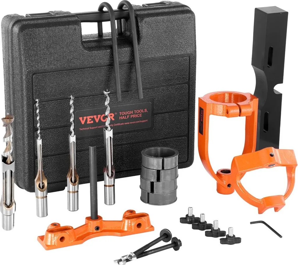 Mortaiser avec perceuse à colonne : kit adaptateur et 4 mèches carrées