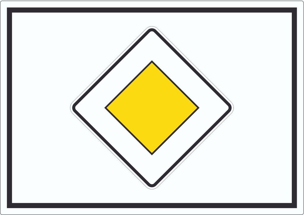 Vorfahrtstraße Symbol Aufkleber A8 (52x74mm)