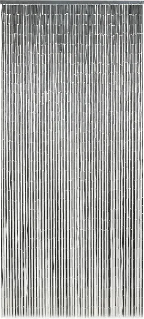 Rideau à fils Knight Green en bambou gris foncé - Dimensions 90x200 cm