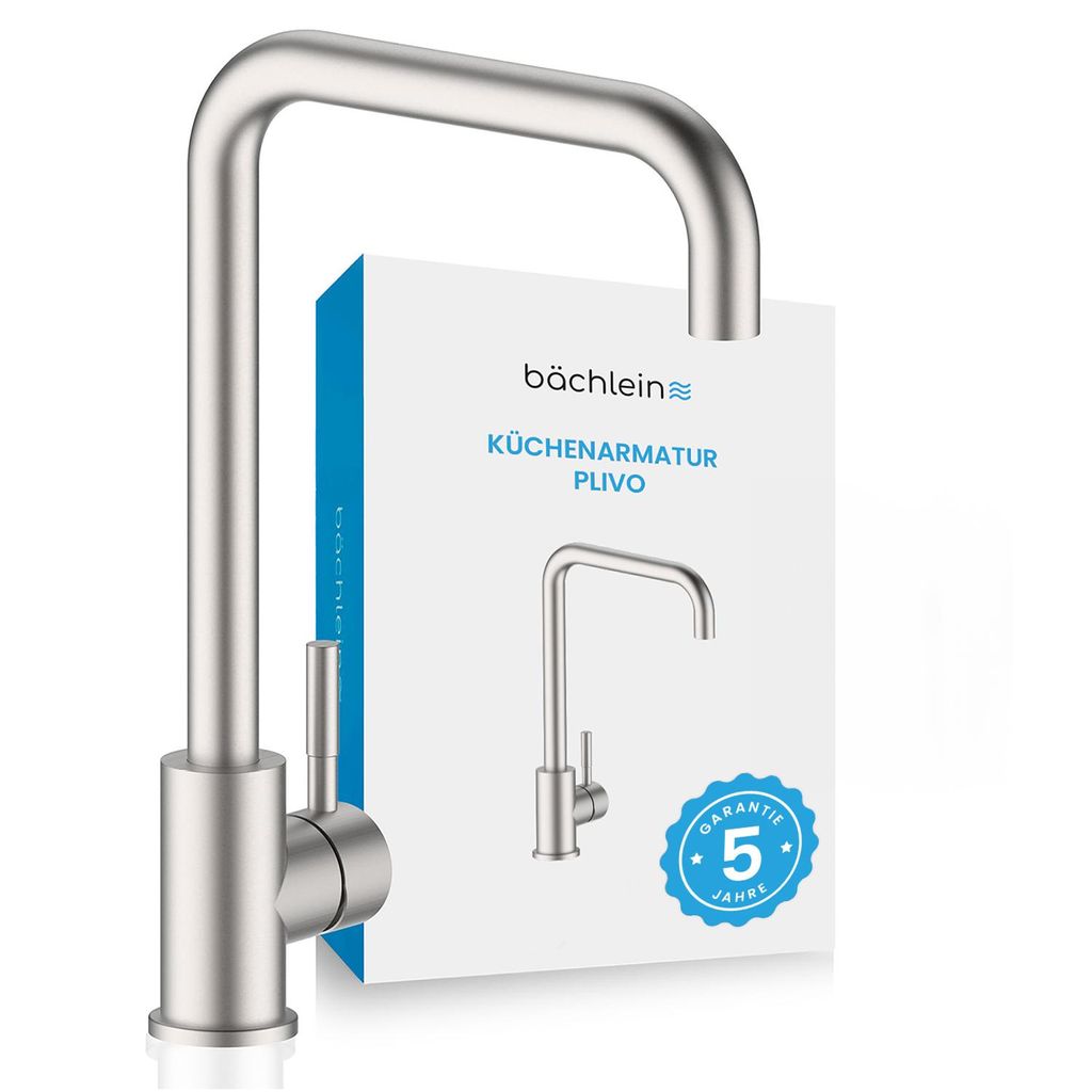 Bächlein Küchenarmatur 360 Grad schwenkbar - gebürsteter Produktbild 