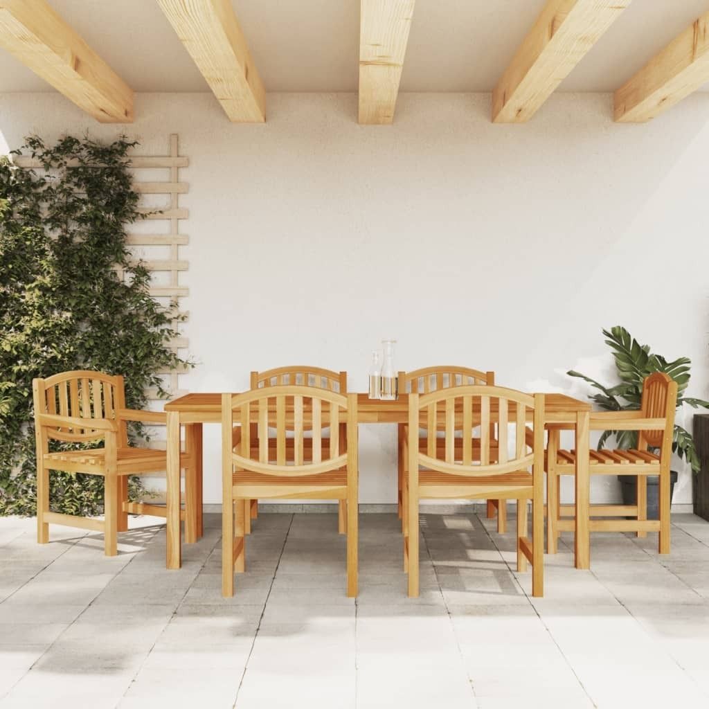 Maison Exclusive - 7-tlg. Garten-Essgruppe Massivholz Teak
