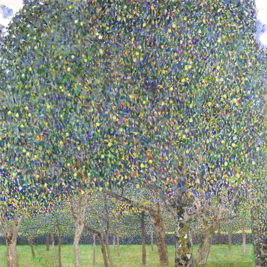 Stampa Klimt Pear Tree 100x100 Poster Vintage per Salotto Formato Grande