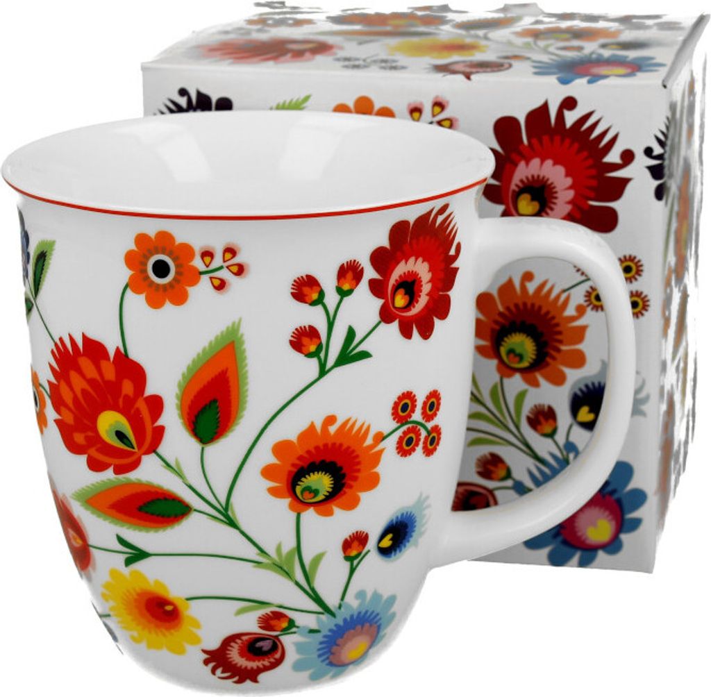 DUO ETNO Becher 650 ml ŁOWICZ New Bone China Porzellan Produktbild 