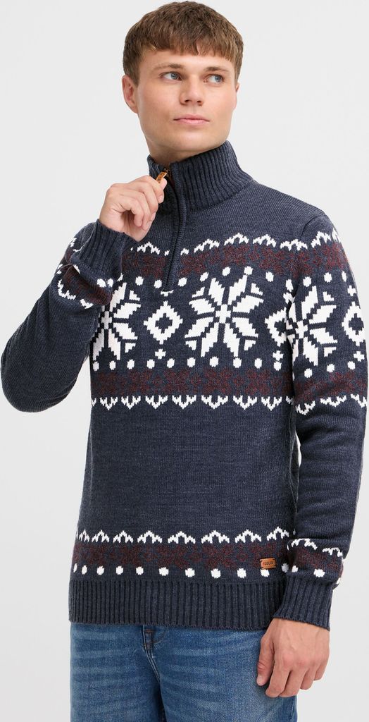 SOLID SDNorwin Herren Strickpullover Troyer Grobstrick Pullover mit Stehkragen Regular fit