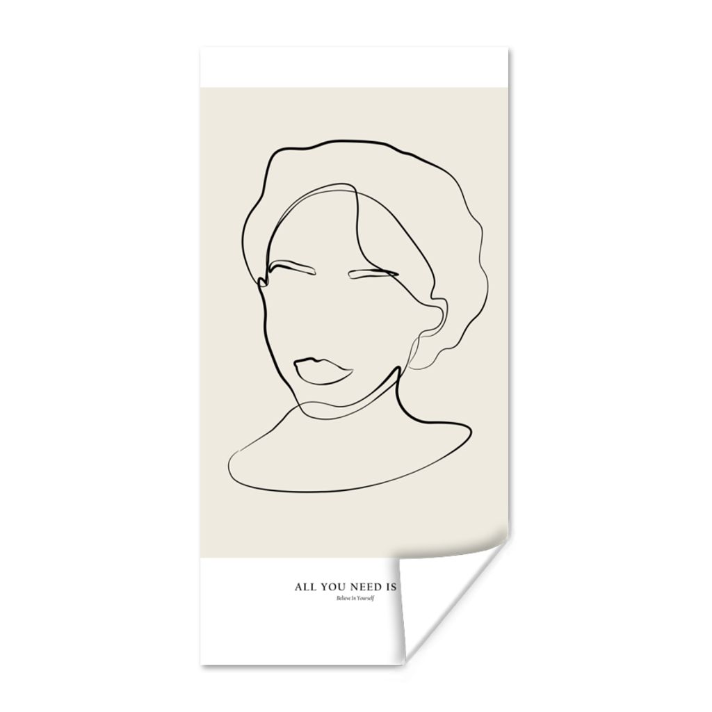 MuchoWow Poster Text - Zitate - Strichzeichnungen - Frauen 40x80 cm - Dekoration