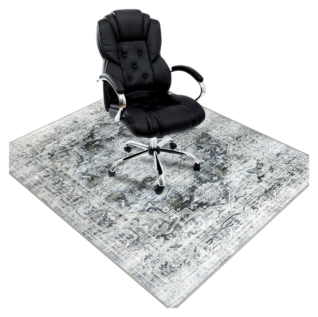 Bodenschutzmatte 120x150cm für Hartholzboden - rutschfeste Schreibtischstuhlmatte in Grau