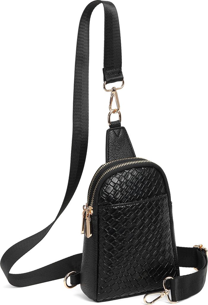 INF Neue Modische Crossbody Bag für Damen: Stilvolle Schultertasche aus Kunstleder Schwarz