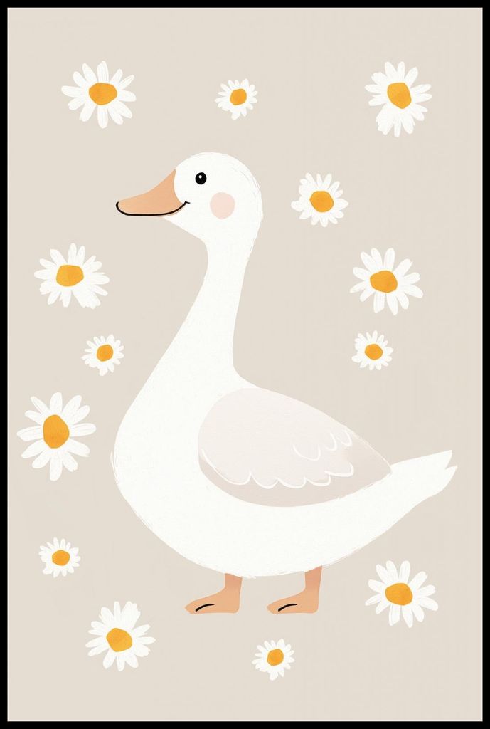 Plakat 61x91,5cm Muster für Kinder, Mädchen und Jungen - Ente