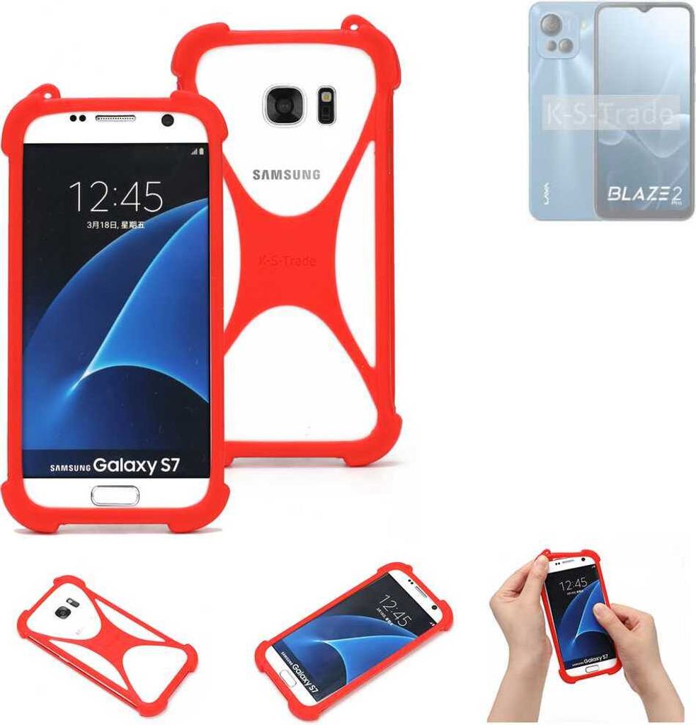 K-S-Trade Handy-Hülle kompatibel mit Lava Blaze 2 Pro Schutz-Hülle Bumper Silikon Schutz Hülle Cover Case Silikoncase Silikonbumper TPU Softcase