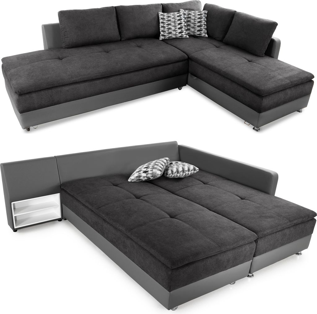 Federkern Ecksofa Doppelbett Dauerschläfer Bettkasten Couch Produktbild 