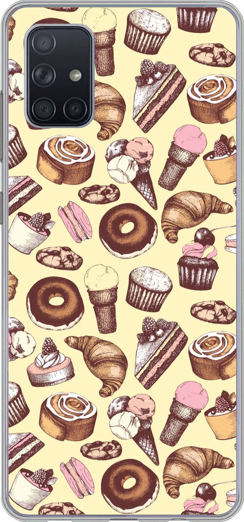 MuchoWow Handyhülle Schutzhülle Hülle für Telefoonhoesje Samsung Galaxy A71 Mädchen - Essen - Kuchen - Muster - Mädchen - Kinder - Mädchen...