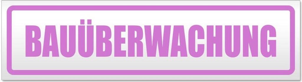 Kiwistar - Autoaufkleber - Flieder - 30 x 8 cm - Bauüberwachung - Hinweis Aufkleber Sticker für Auto, Kfz, Fahrrad, PKW, LKW