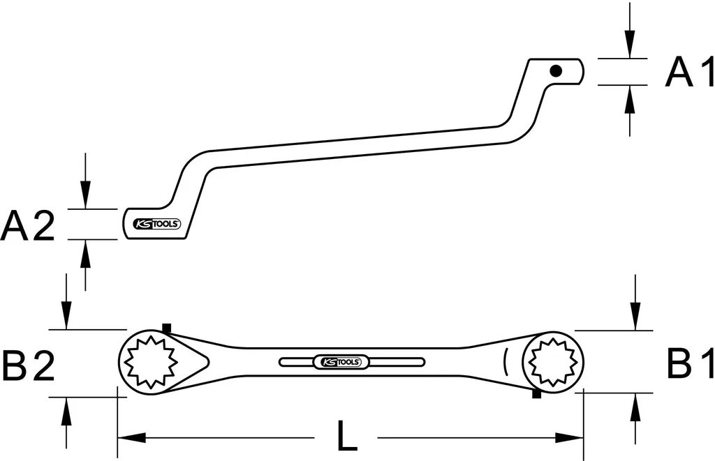 KS TOOLS 520.1214 Chiave a Cricchetto 12x14mm - Acciaio Top