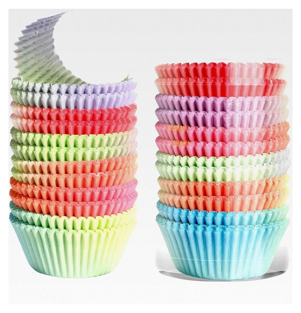 Mini-Muffin Papierförmchen - 300 Stück Papier-Cupcake-Förmchen, Gradientenfarben, Hitzebeständig, Ideal für Cupcakes und Muffins, für Deko be...