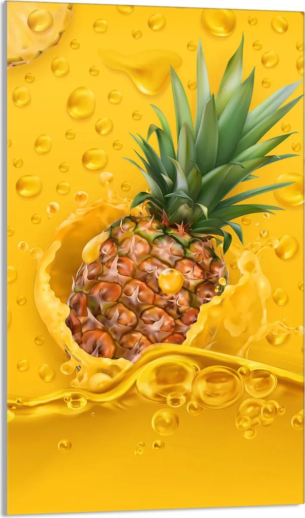 Tagliere Vetro 30x52 Coprifornelli Ananas | Protezione Piano Induzione