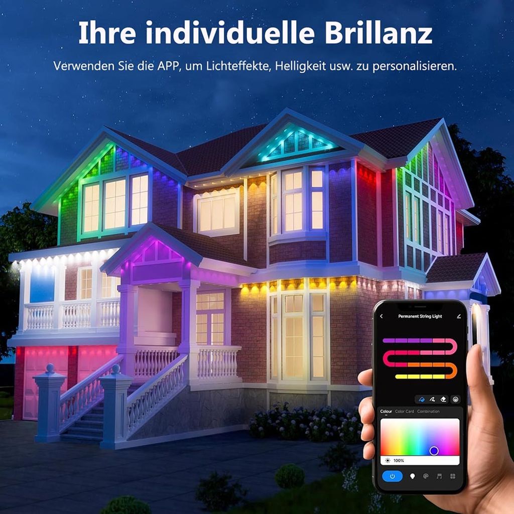 30m RGB LED Streifen Außenbereich – IP67 Wasserdicht, Smart App Steuerung, Musiksync